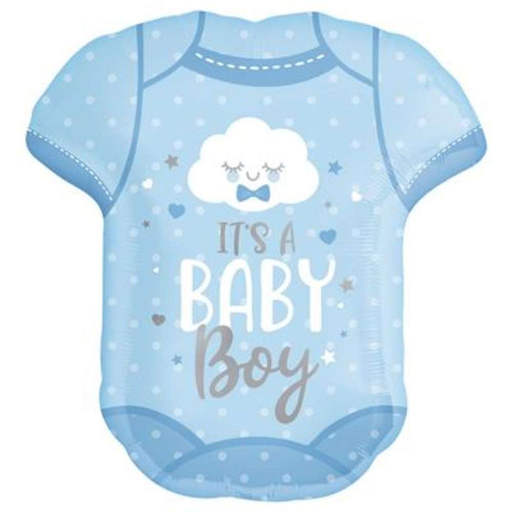 Blue Baby Onesie 24" Helium Inflated Foil Balloon