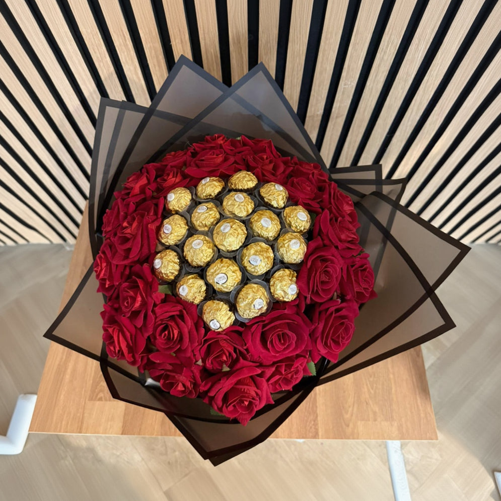 Artificial Chocolate & Roses Bouquet