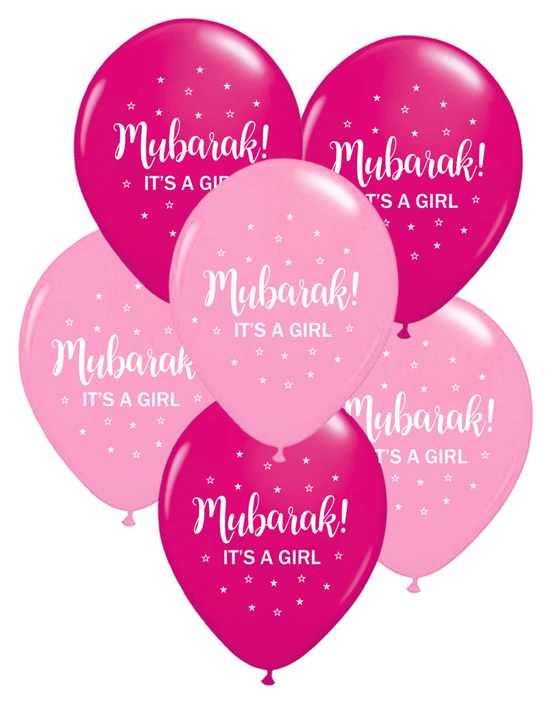 Mubarak It's A Girl Party Balloons