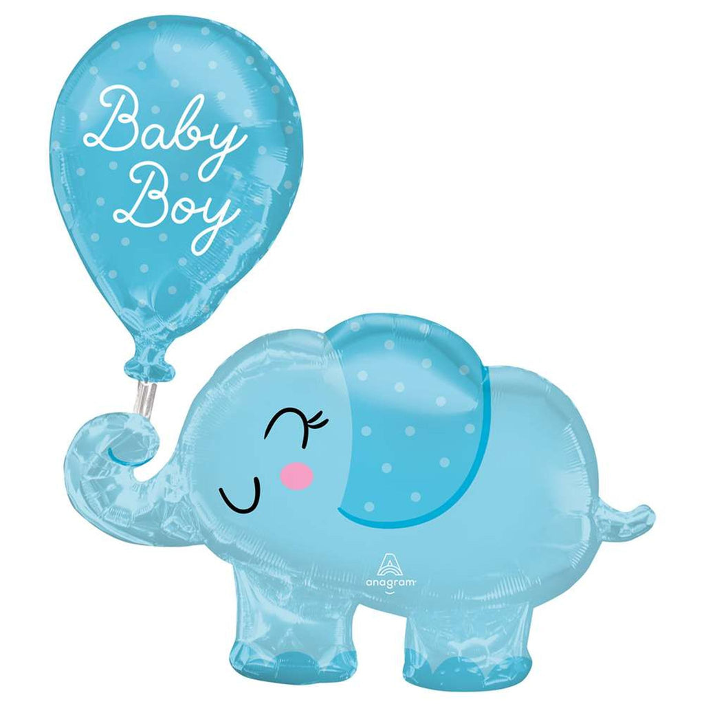 Baby Boy Elephant 29" Supershape Foil Helium Inflated Balloon