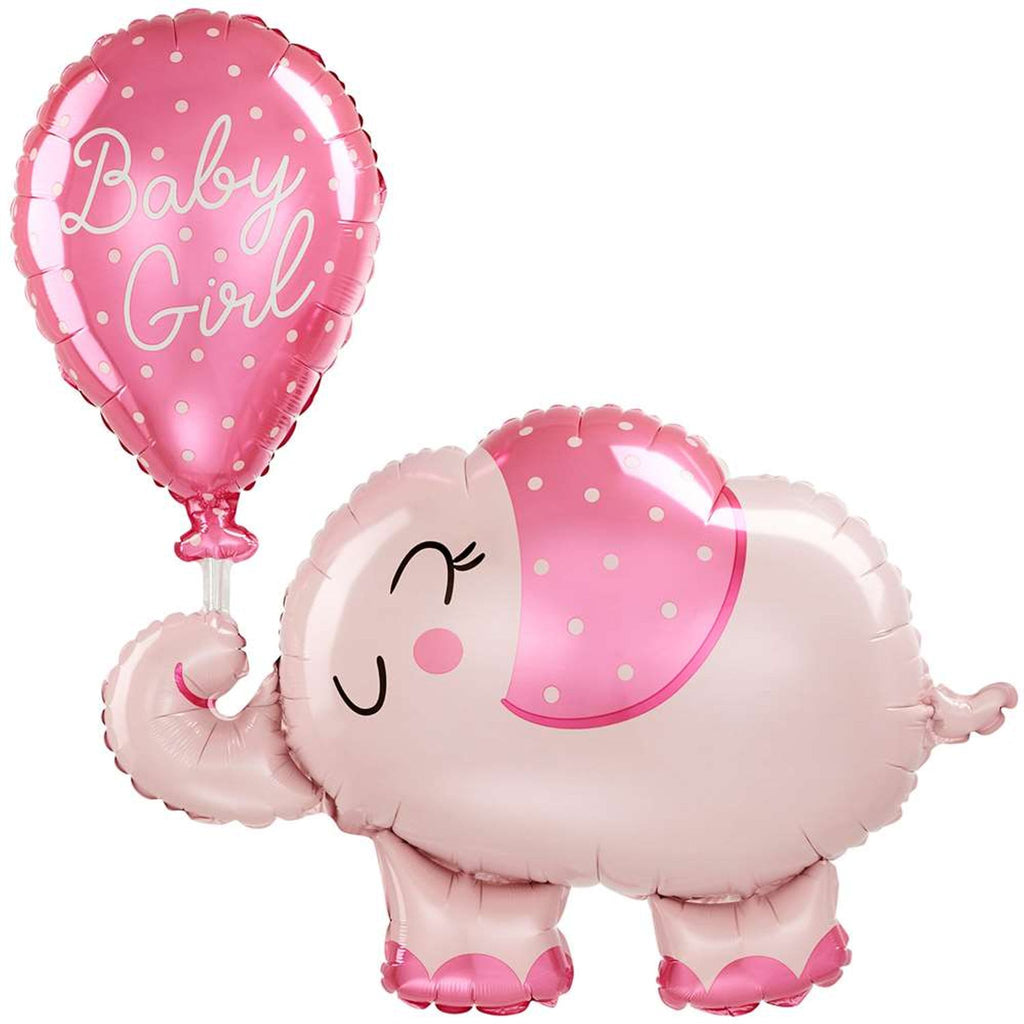 Baby Girl Elephant 29" Supershape Foil Helium Inflated Balloon