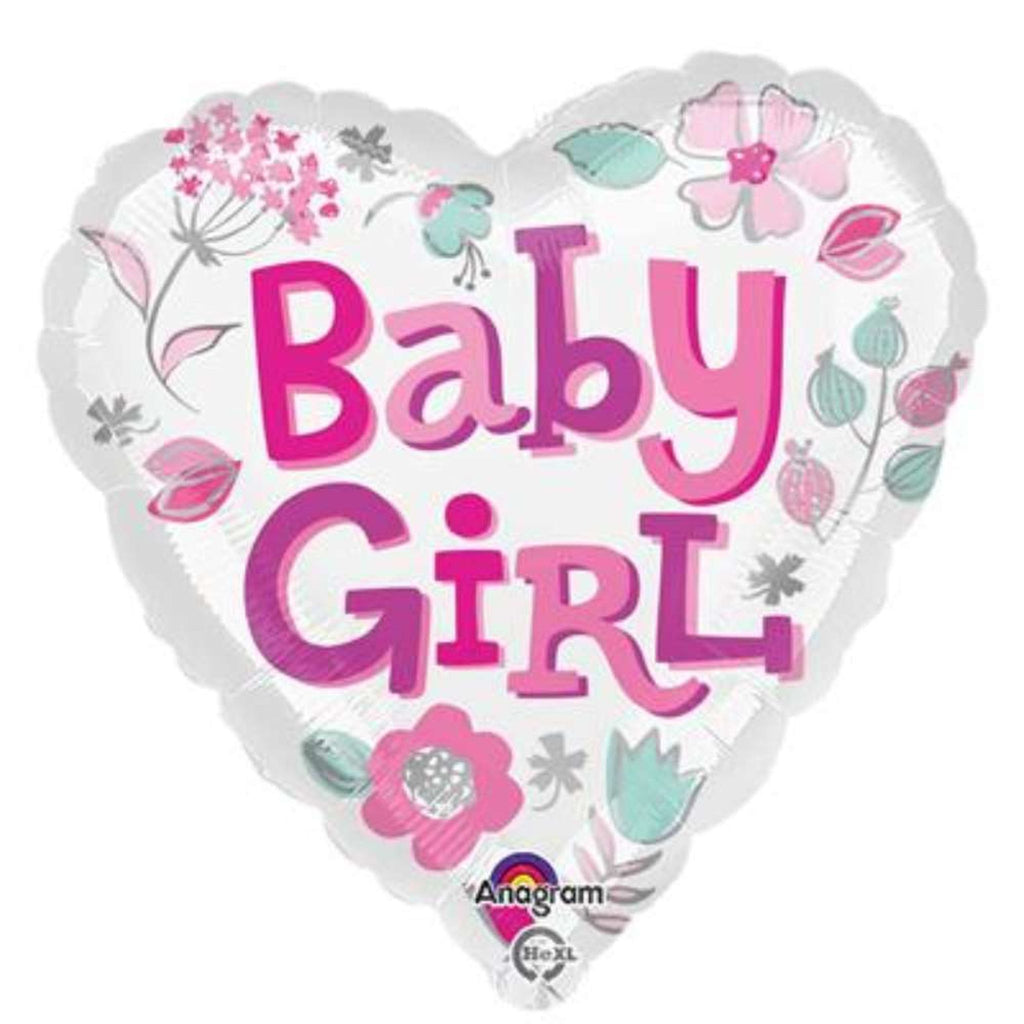 Baby Girl Heart 18" Foil Helium Inflated Balloon