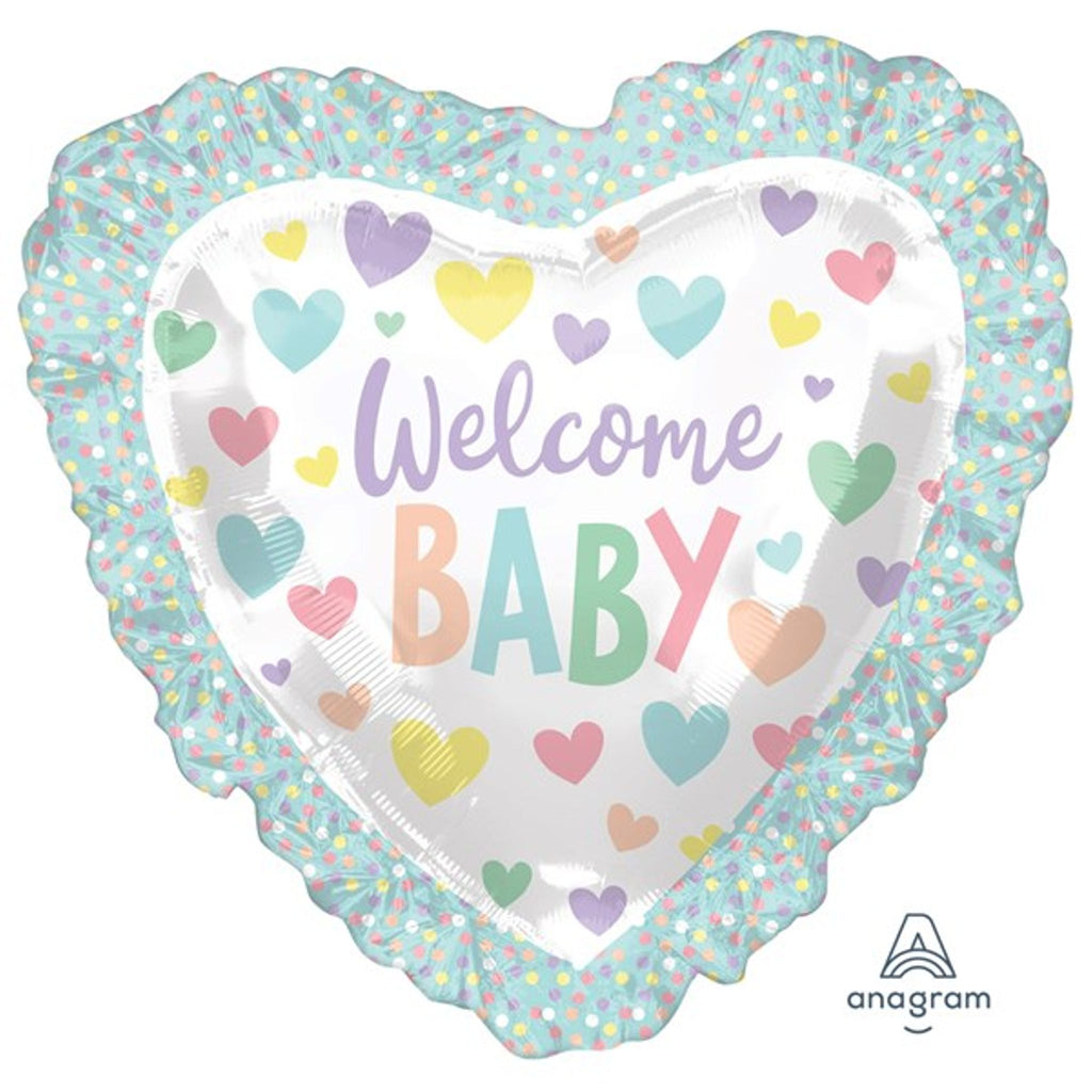 Baby Ruffle Heart 28" Helium Inflated Foil Balloon