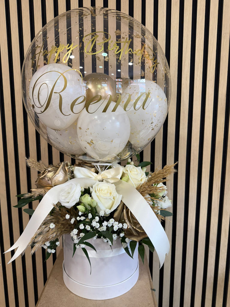 Birthday Nude Fresh Flower Balloon Hatbox