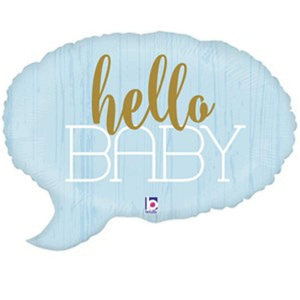 Blue Hello Baby 24" Foil Helium Inflated Balloon