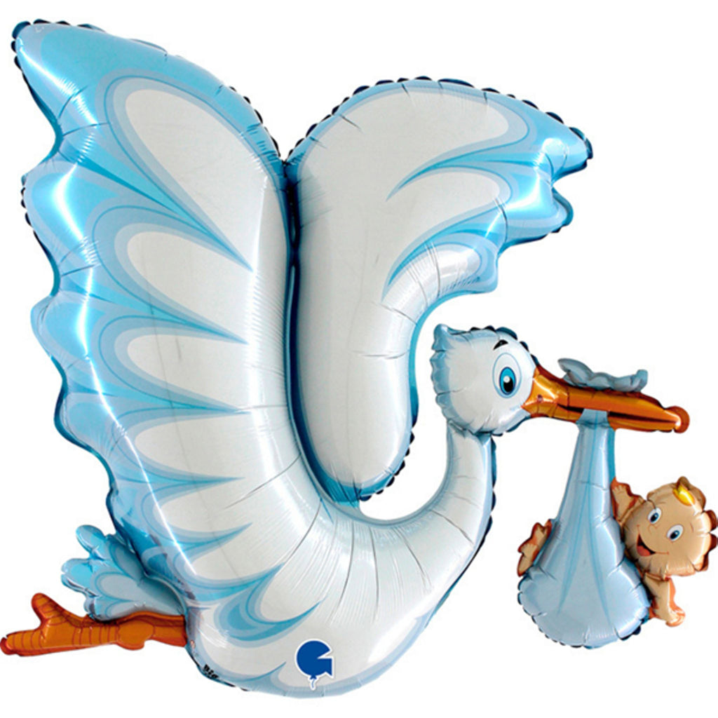 Blue Stork Baby Delivery 53" Helium Inflated Foil Balloon