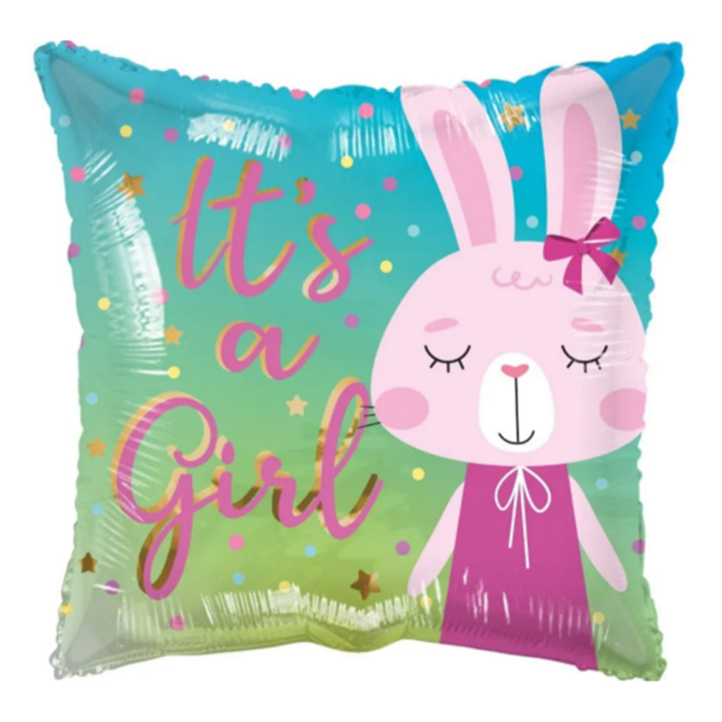 ECO It's A Girl Bunny Rabbit 18" Foil Helium Inflated Balloon