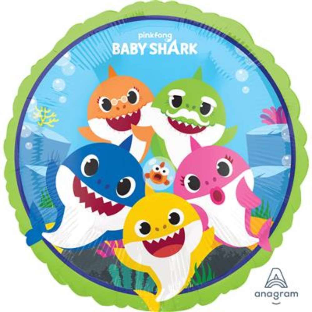 Sharks 18" Round Foil Helium Inflated Balloon