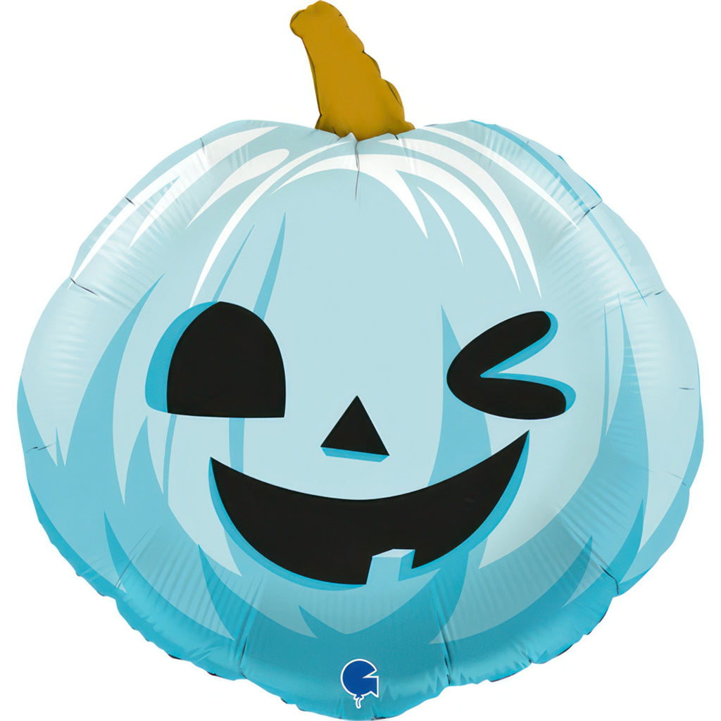 Funny Pumpkin Blue 22" Helium Inflated Foil Balloon
