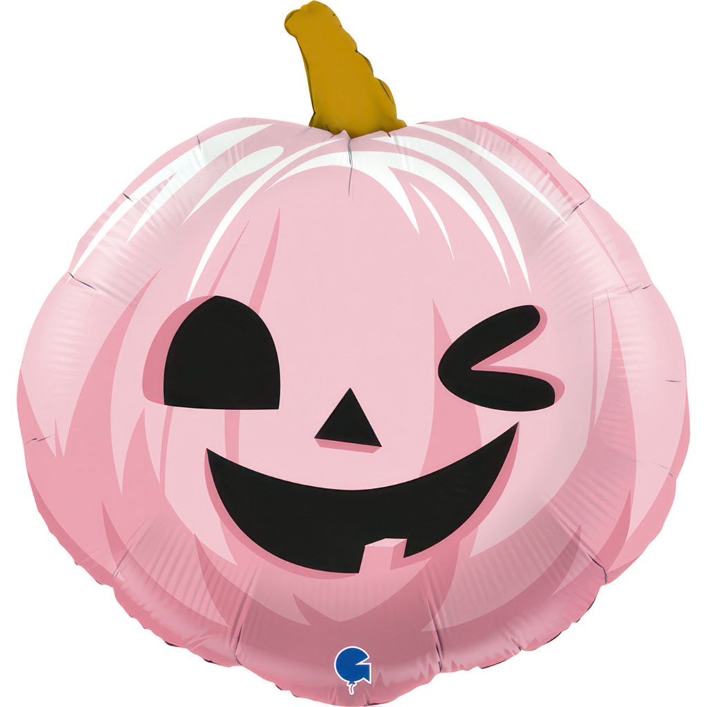 Funny Pumpkin Pink 22" Helium Inflated Foil Balloon