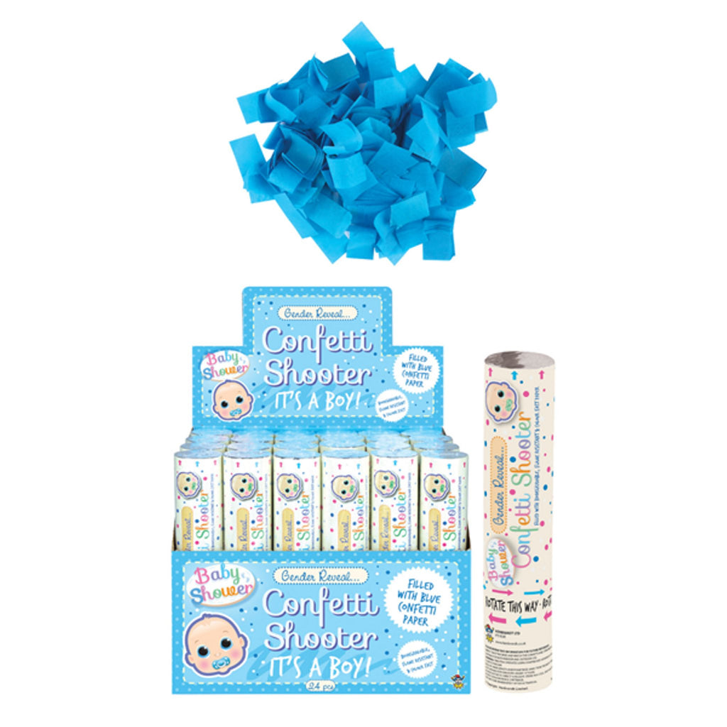 Gender Reveal 20cm Blue Confetti Shooter