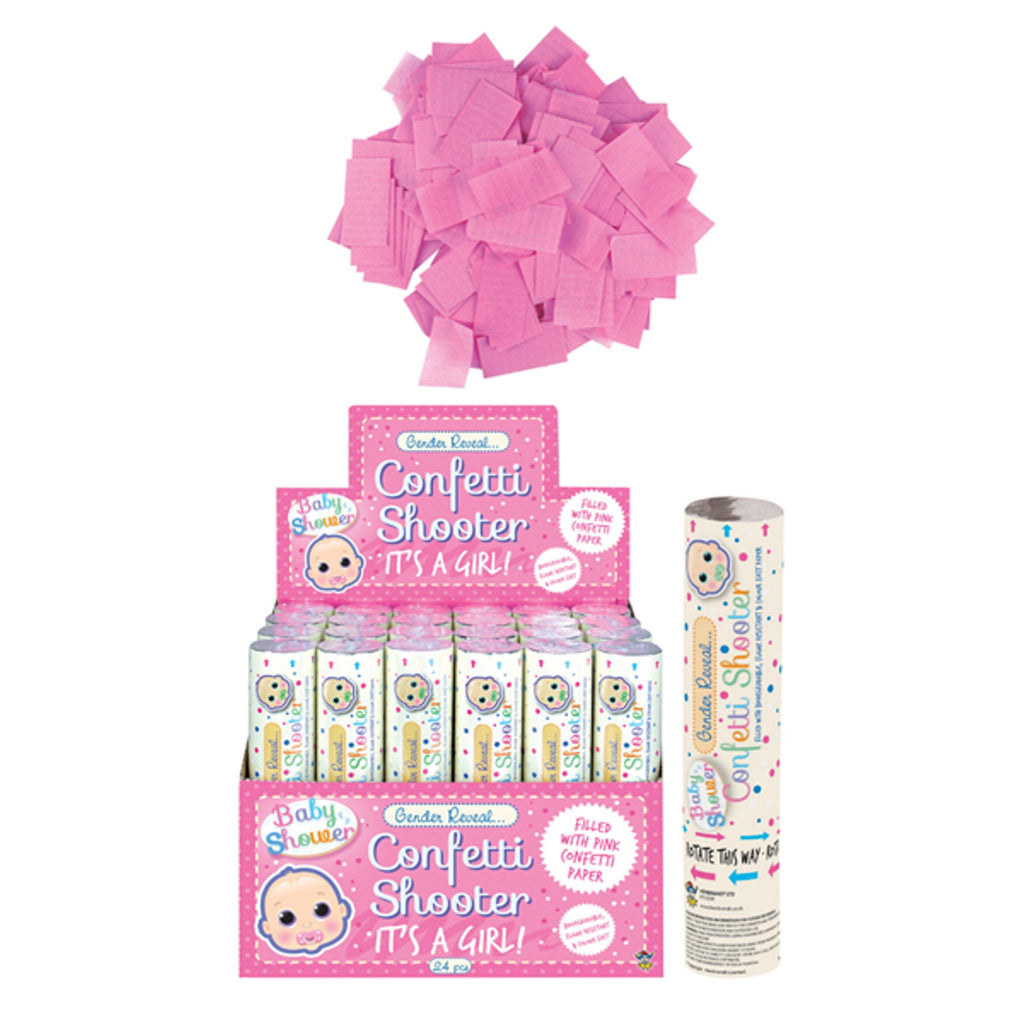 Gender Reveal 20cm Pink Confetti Shooter