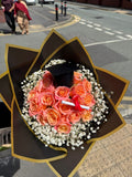 Graduation Flower Bouquet with Personalised Ribbon