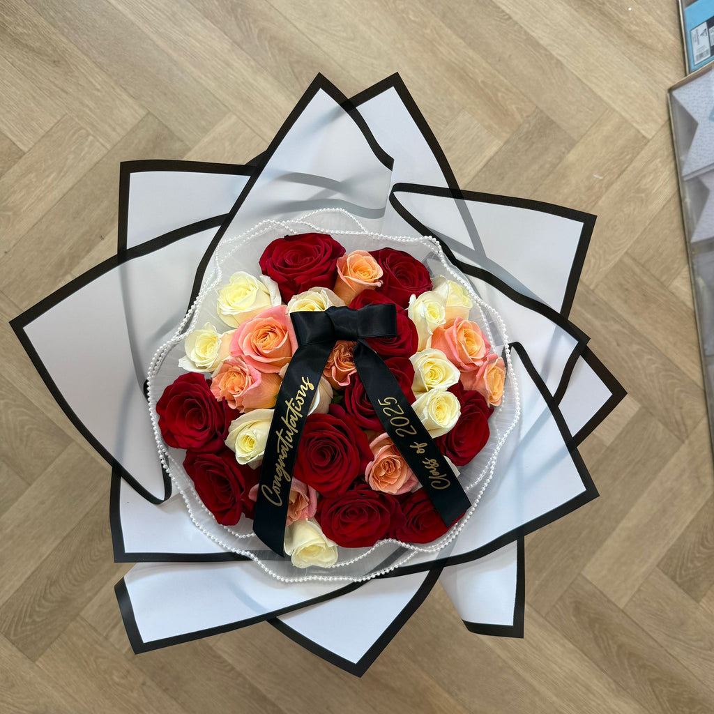 Graduation Mixed Roses Bouquet