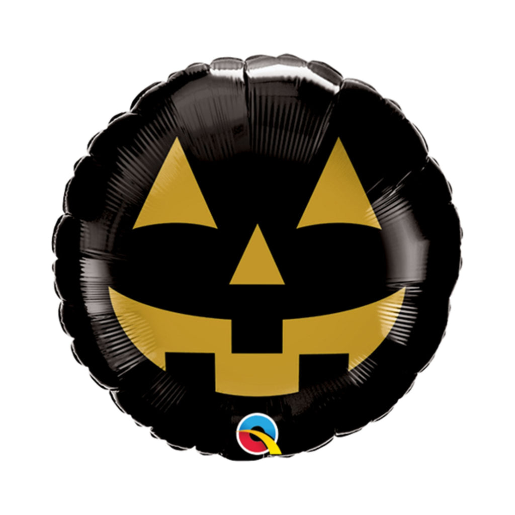 Halloween Black & Gold Jack Face 9" Air Filled Foil Balloon