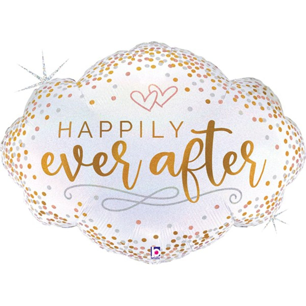 Happily Ever After Confetti 36" Helium Inflated Foil Balloon