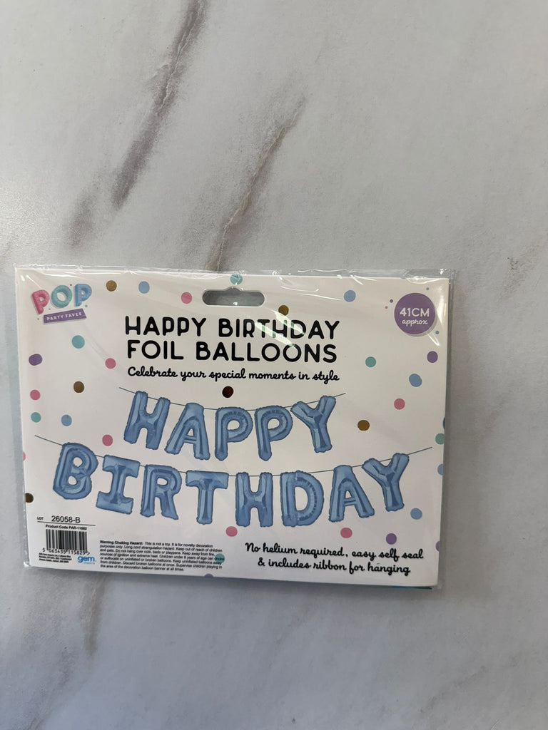 Happy Birthday Foil Balloons 41cm Pastel Blue