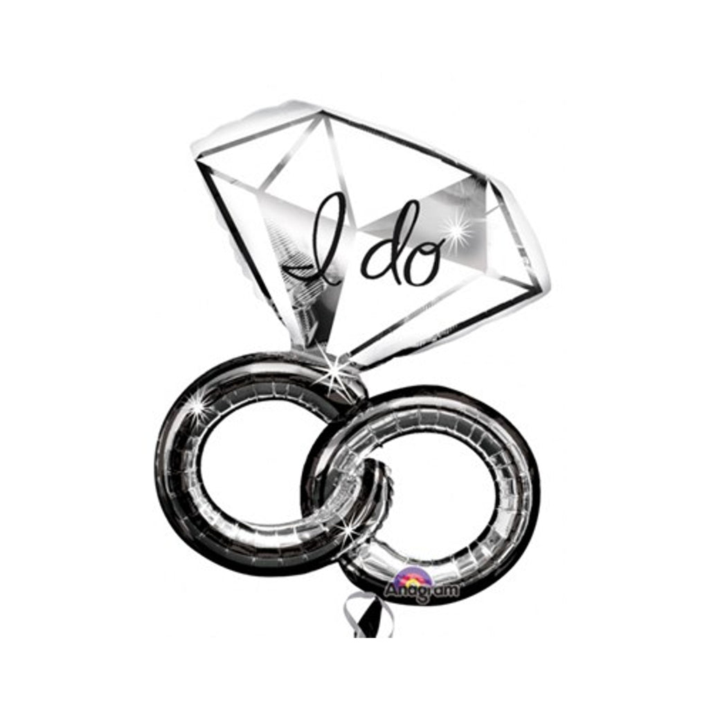 I Do Wedding Rings 30" Helium Inflated Foil Balloon