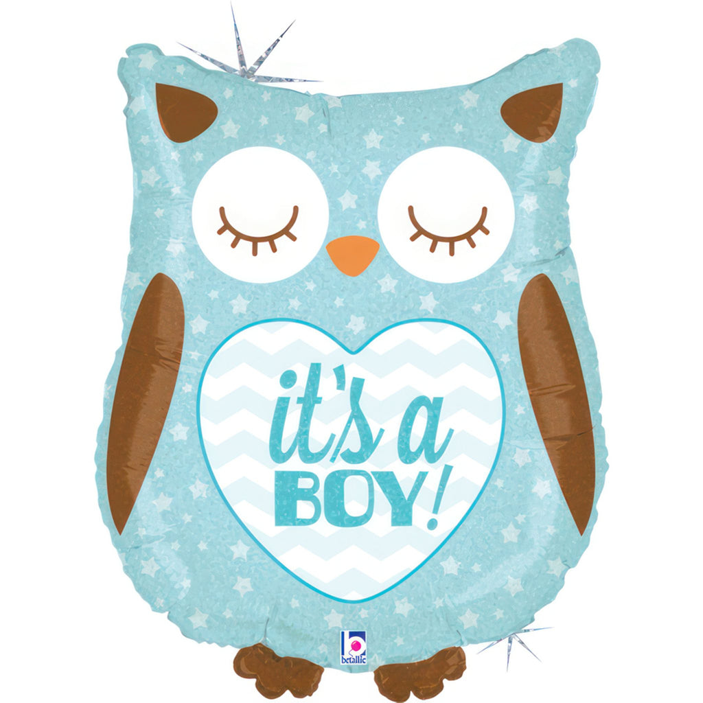 It's A Boy Owl 26" Helium Inflated Foil Balloon