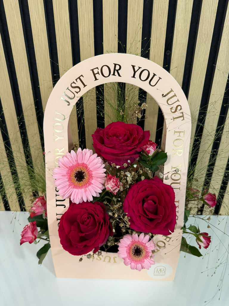 Just for You Peach Carry Bag with Mixed Florals