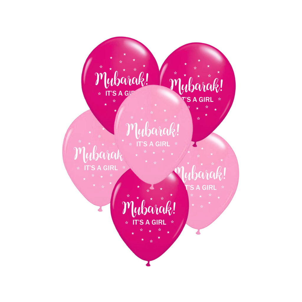 Mubarak It's A Girl Party Balloons