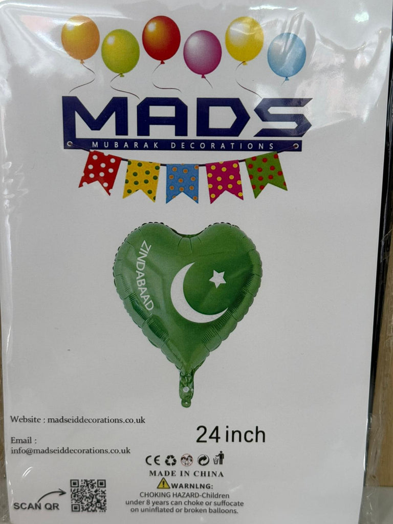 Pakistan Zindabad 24-inch Helium Inflated Balloon