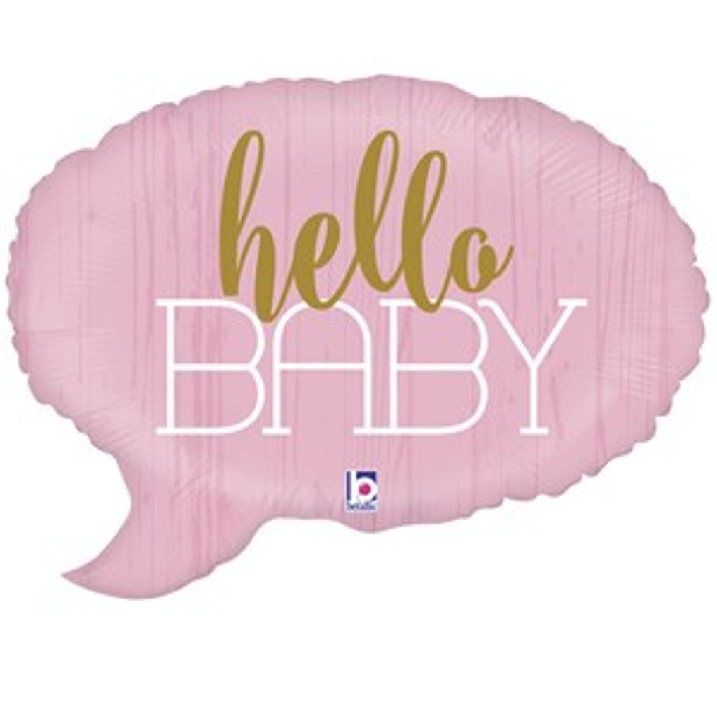 Hello Baby 24" Pink Helium Inflated Foil Balloon