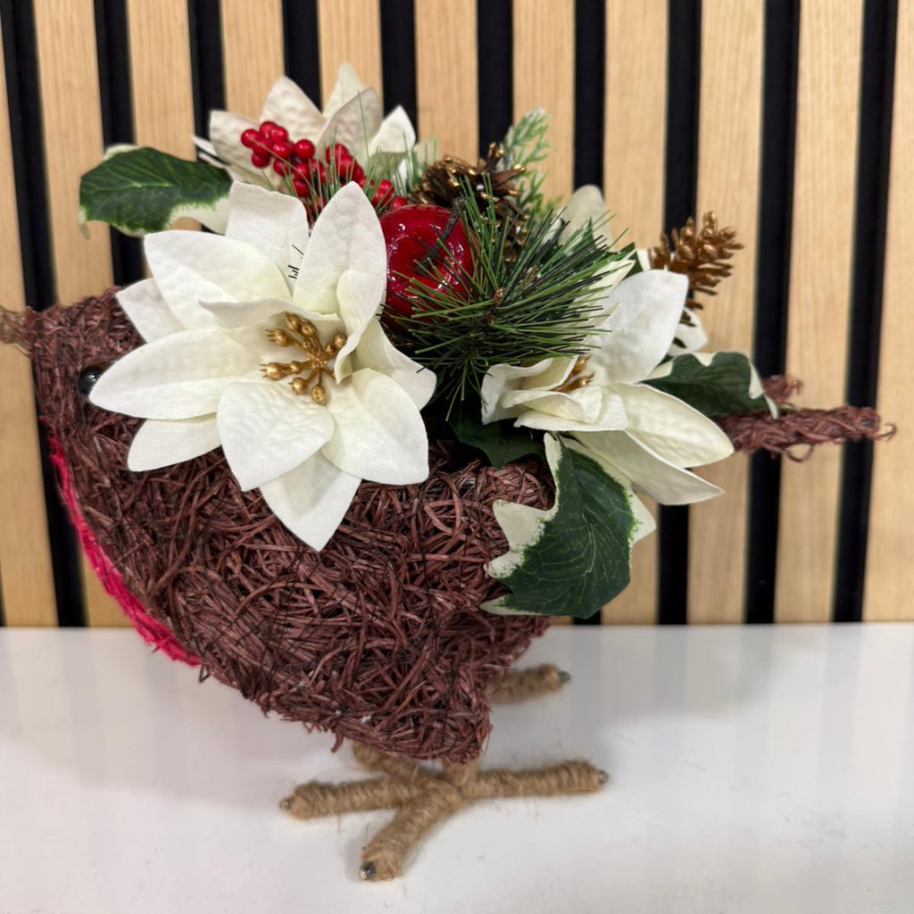 Robin Artificial White Poinsettia