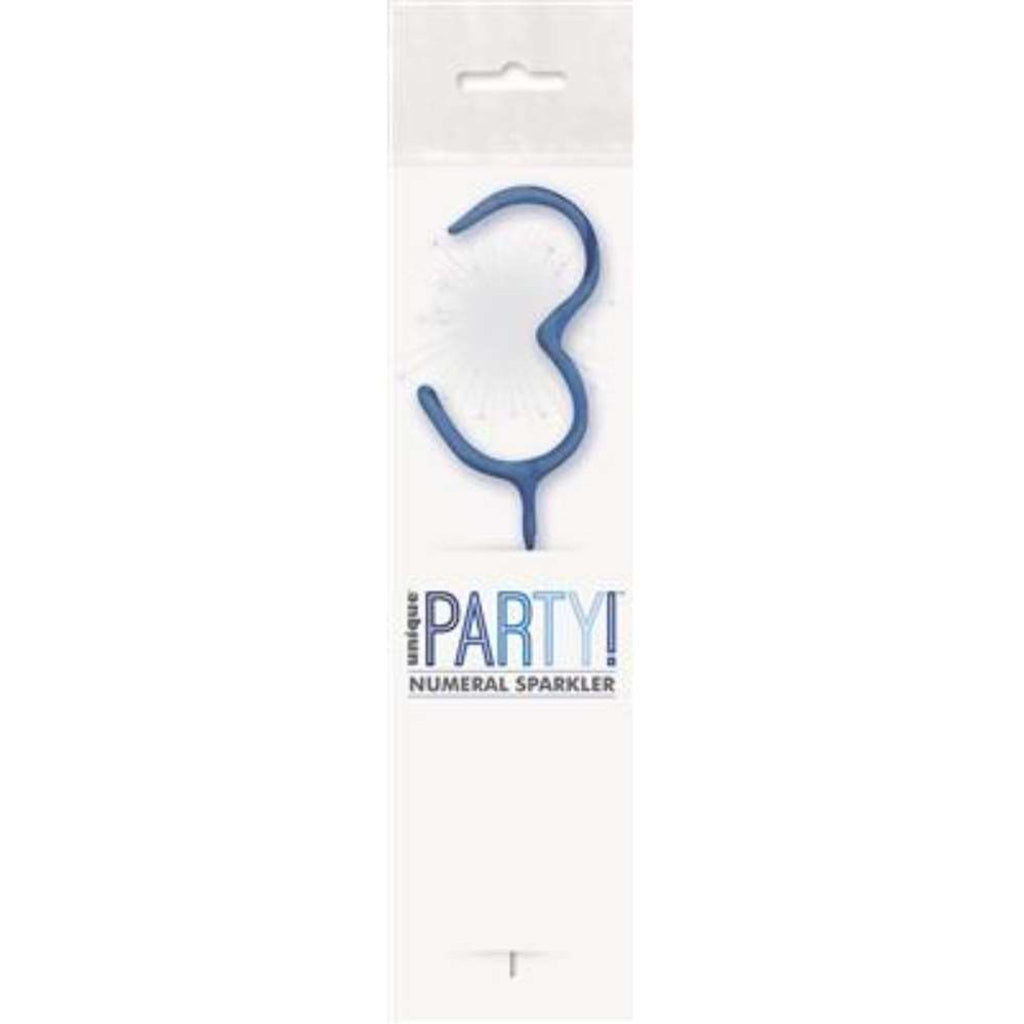 Sparkler 7" Number 3 Candle