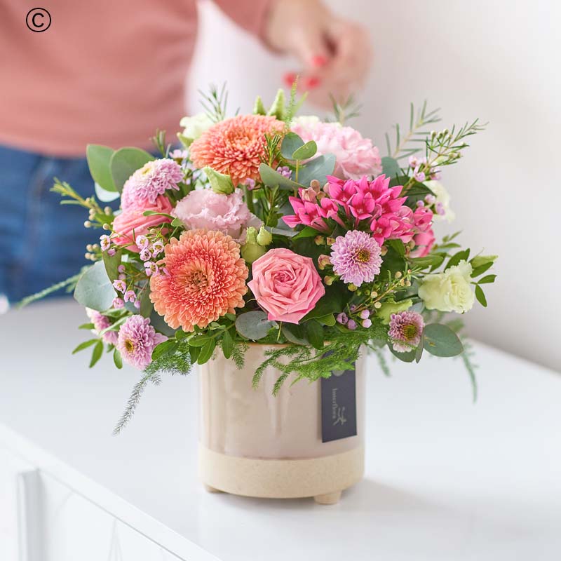 Special Pastel Arrangement with Ceramic Pot