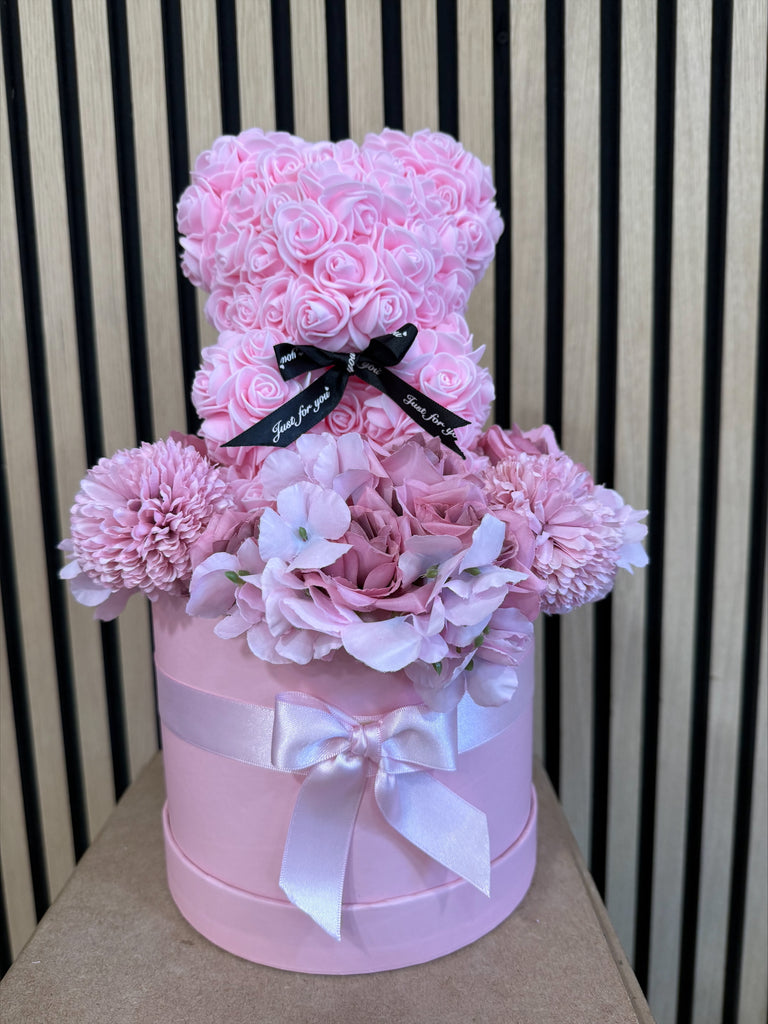 Rose Teddy Hatbox
