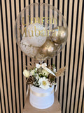 Umrah Mubarak Fresh Flower Balloon Hatbox